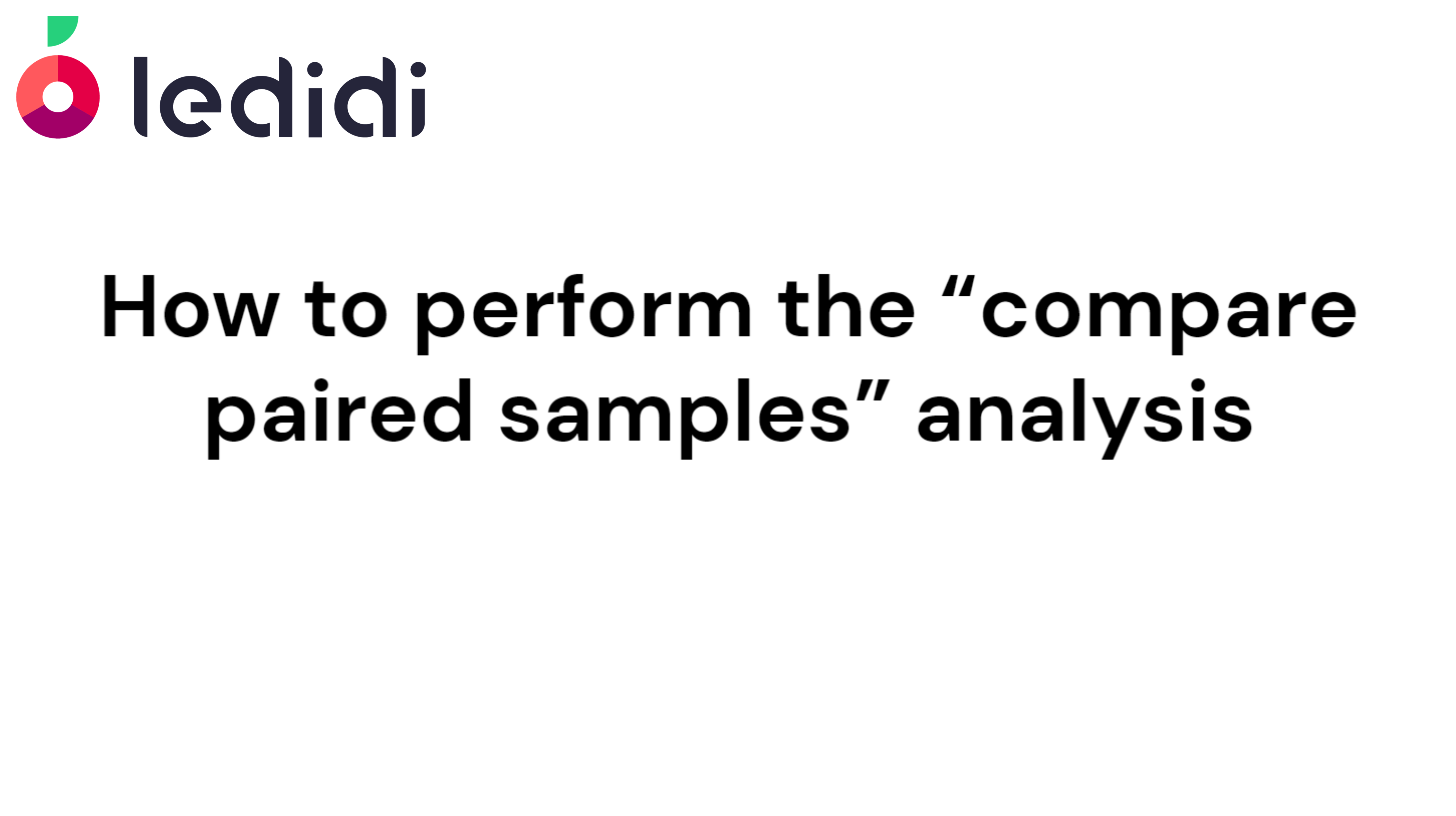 How to perform the "compare paired samples" analysis