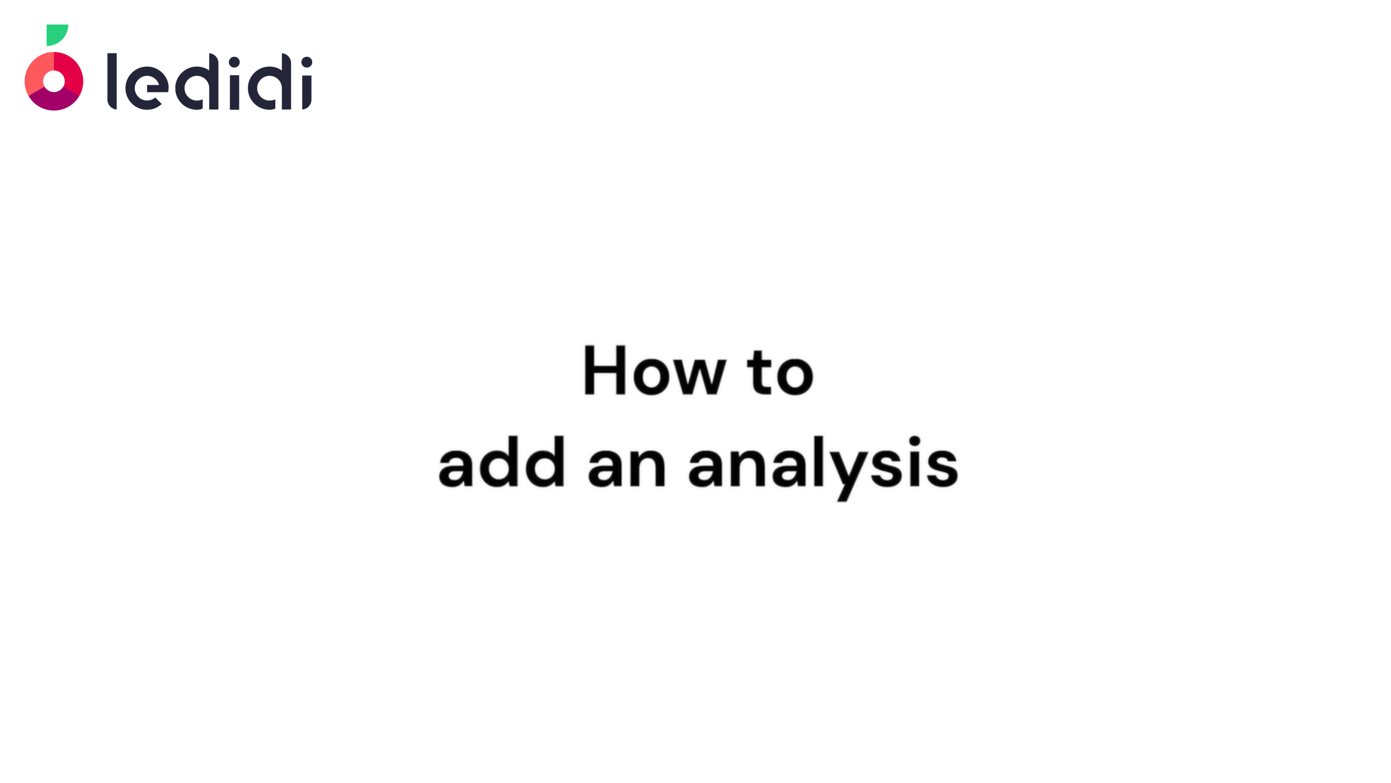 How to add an analysis