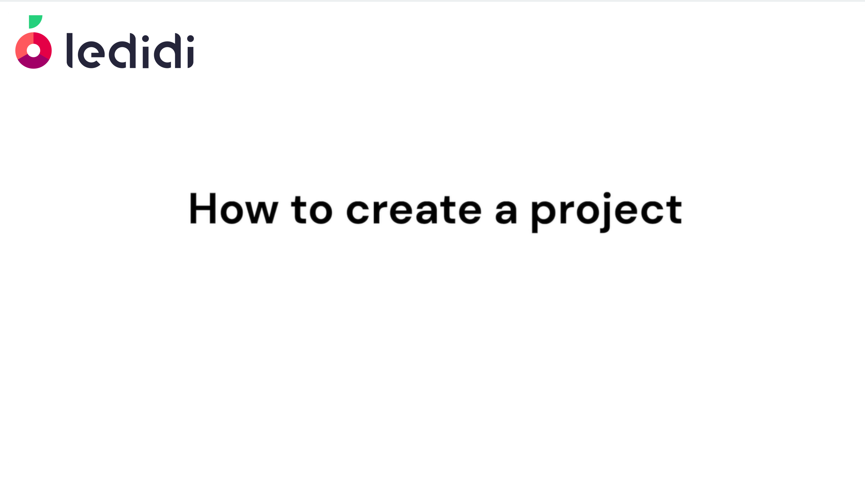 How to create a project