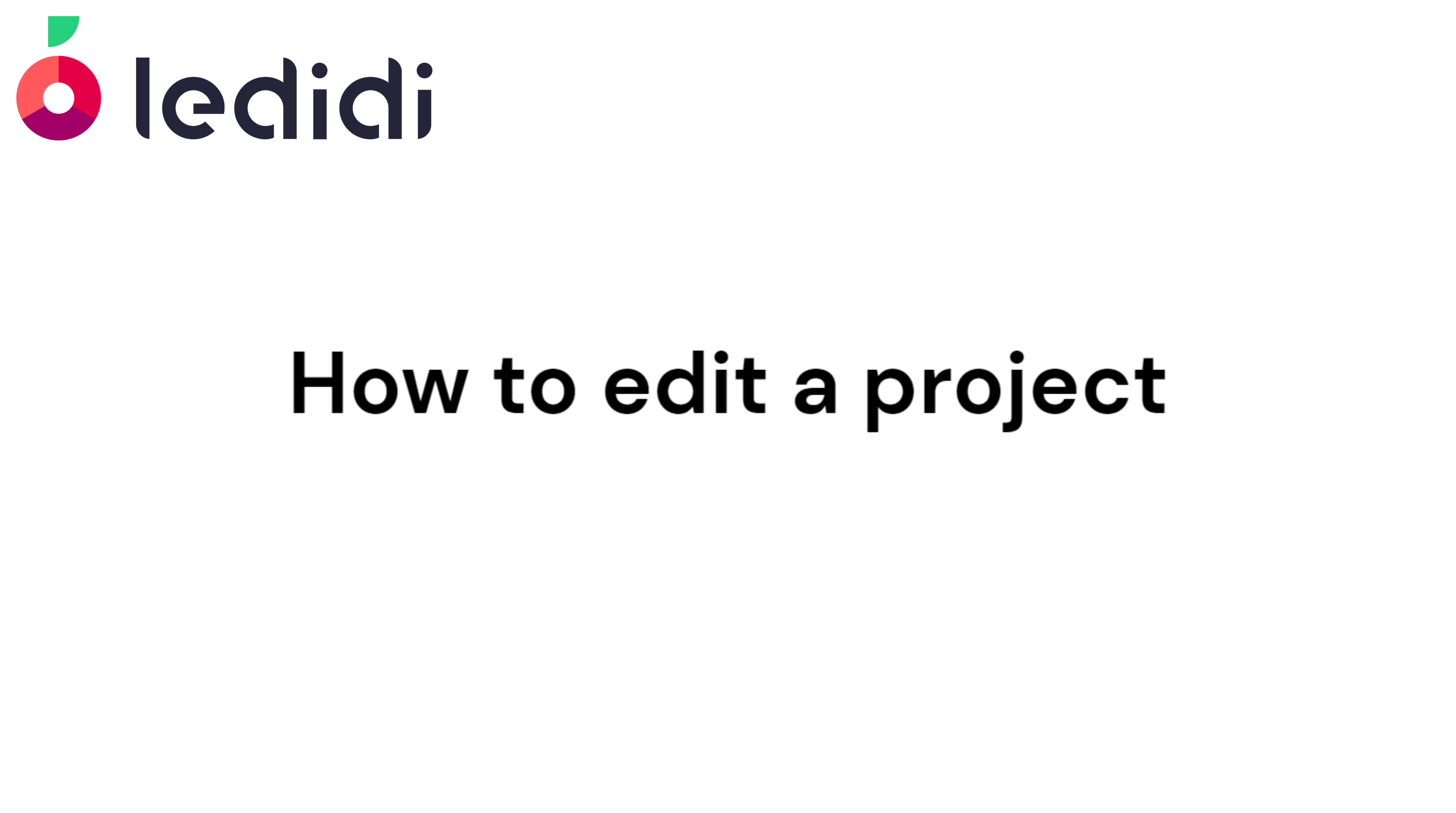 How to edit a project