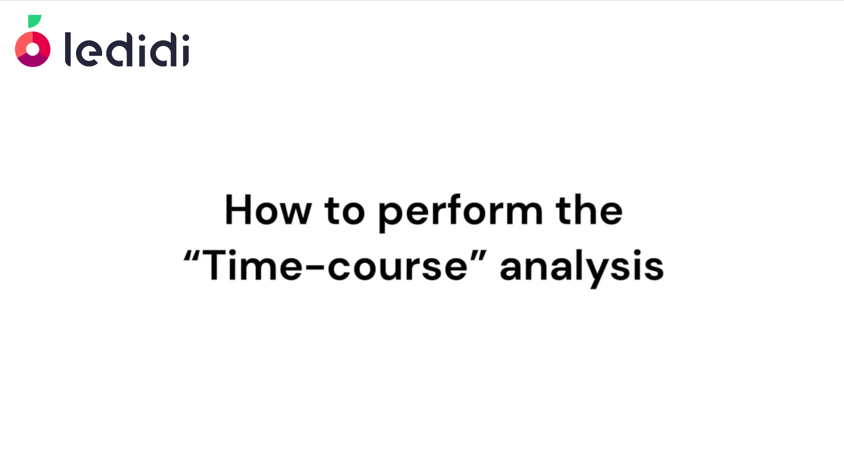 How to perform the "time-course" analysis