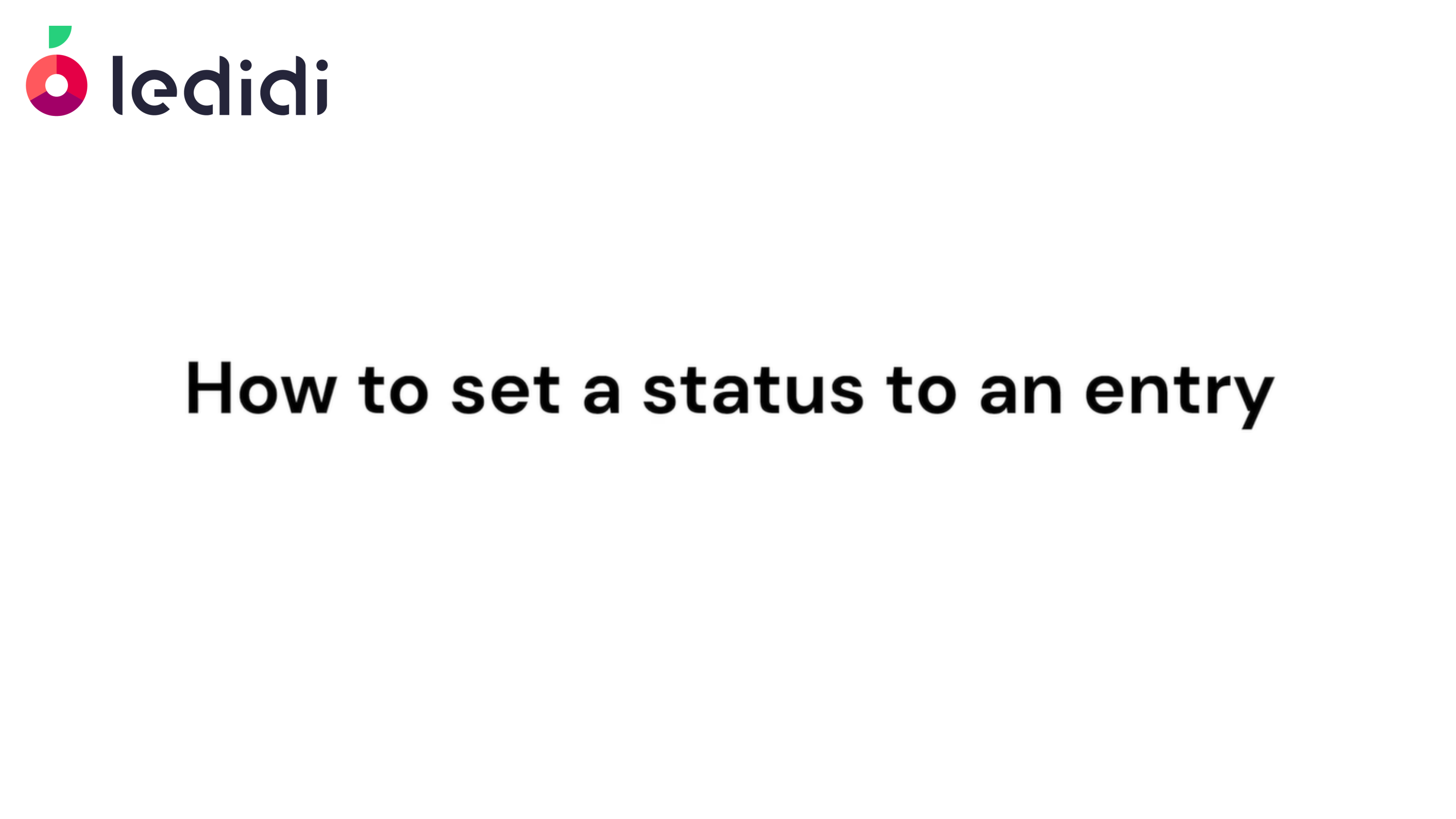 How to set a status to an entry