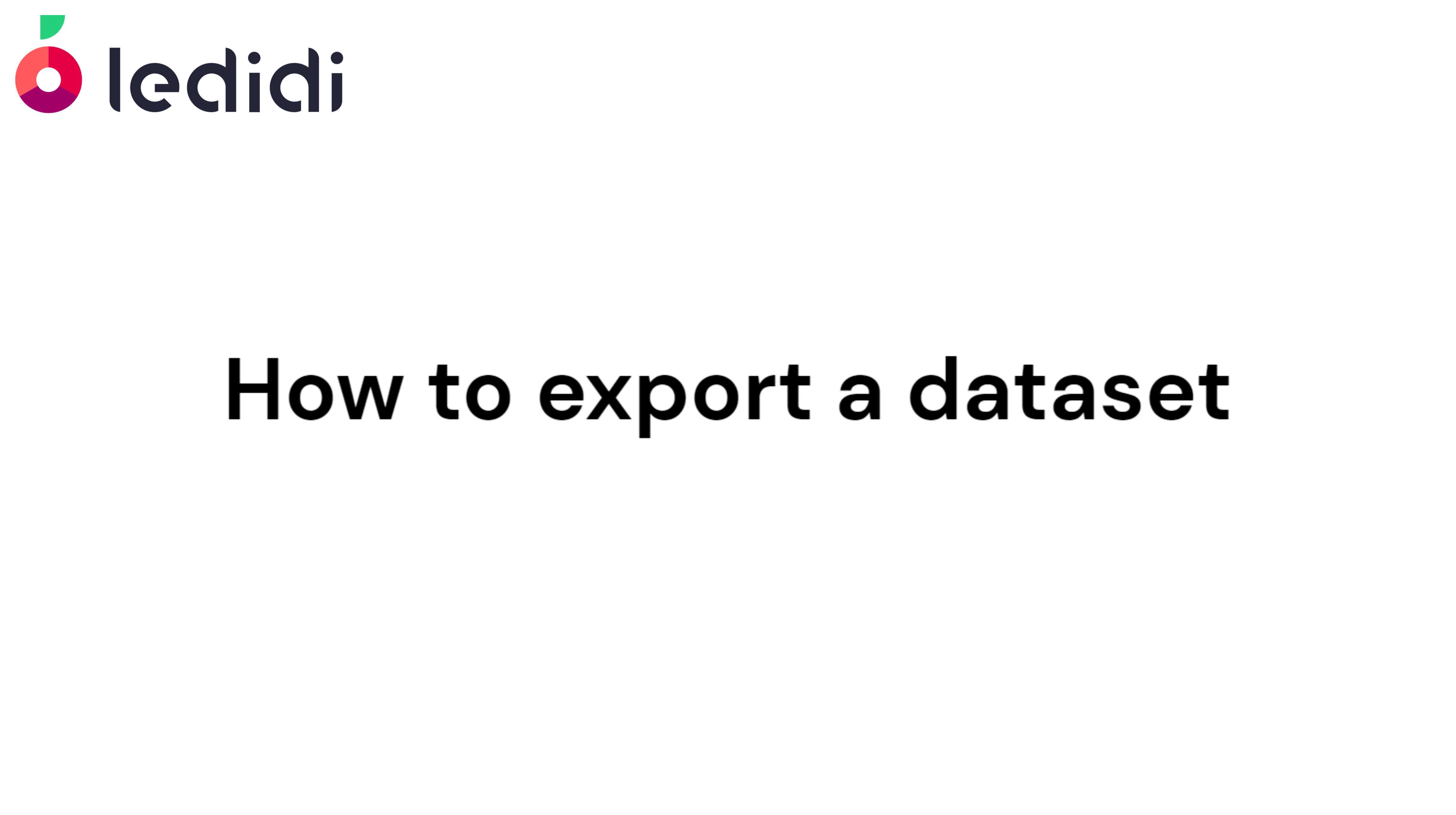 How to export a dataset